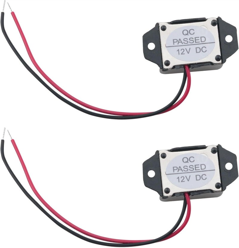 CHENJIN 2PCS Electronic Buzzer Alarm 12V 400Hz Plastic Buzzer Continuous Audible Loud Tone Piezo Alarm for Computer Printer Copier Audible Device Black - Image 1